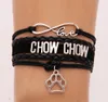Chow chow bracelets chien de patte de patte de chien chiot bracelet tressé bracelet bracelets à la main en cuir 2845953