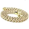 Mode 18 mm I CED OUT Luxury 925 STERLING Silver Moissanite Cuban Link Chain