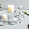 Titulares de vela Modern Crystal Glass Small tealight title Table Piece Decorações Coffee Casamento Decoração de casa Acessórios