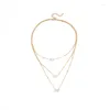 Colliers pendants 1 Set Fashion Crystal Heart Star Charm Collier en couches pour femmes Cadeaux de bijoux