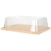 Dinnerware Sets Bamboo Butter Dish Tray With Lid Server Storage Container