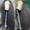 180Ddensity Curly Simulation Human Hair Pruiken Braziliaanse watergolfkant Lace voorpruiken voor zwarte vrouwen vooraf geplukte zwarte kleur Deep Wave Synthetische frontale pruik