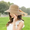 Cappelli larghi Domani donna pieghevole per esterno a bowknot nastro viscrena per la protezione solare berretto da spiaggia in stile brotodro