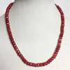 Beaded Necklaces 4 * 6mm face agate ruby and yellow jade necklace retro natural stone jewelry noble elegant and exquisite bead chain necklace d240514