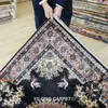 Carpets 4'x4 'Oriental Online Blue Hand Notted Persian Square Silk tapis (WY456M)