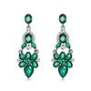 Boucles d'oreilles de cerceau bijoux long lustre Crystal for Women Wedding Accessories Gifts Style