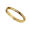 Fashion Trend Bracelet creux de la personnalité de tempérament en or rose Bracelet ouvert 17 cm avec lettres 18k bracelet en or