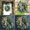 Decoratieve bloemen kransen herfst rattan kerstdier naalden kegel klokken herfst voordeur slinger voor muur huis thanksgiving deco dhqpr