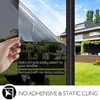 Window Stickers Grey Silver Privacy Film One Way Daytime Mirror Static Sun Blocking Reflective Non-Adhesive Heat Control For Home Office