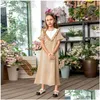 Ethnic Clothing Ramadan Fashion Muslim Children Abaya Print Girl Maxi Dress Long Robe Gowns Kimono Cute Jubah Middle East Arab Islam Dhjri