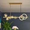 Ljuskronor modern klar glasbubbla ljuskrona för matsal kök ö nordisk restaurang loft hem dekor svart guld hängande ljus