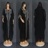 Etniska kläder Elegant Abaya Dubai Luxury Ramadan Rhinestones For Women Muslim Long Dresses Kaftan Robes Maxi Dress Islamic Clothings