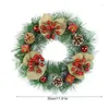 装飾的な花30cmクリスマスリースフロントドアウィンドウハングガーランドの装飾品メリーホームパーティーの装飾年ナビダッド2024