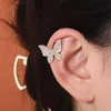 Boucles d'oreilles à clips à papillon mignon de cristal mignon adaptés aux filles doux cadeau de boucles d'oreille or trente