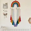 Decorative Figurines Rainbow Wall Decor For Nursery Classroom Backdrop Handmade Macrame Hanging Boho With Home