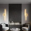 Wall Lamp Light Luxury Metal Bedroom Living Room TV Background Bed Simple Mirror Before The Long Strip Lamps For Decor