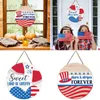 Decorative Figurines Independence Day Wooden Door Hanging Theme Garden Decoration Unique Tall Outdoor Signs For Porch
