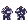 Erkek tasarımcı tshirts bayan tshirts moda moda marka çiçek logo baskı tişört gevşek koşu spor tişörtler yuvarlak boyun klasik stil kısa kollu mavi siyah