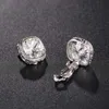 Stud Fashion Square Crystal Clip auf Ohrringen kein durchbohrt für Frauen Mädchen Gold Silber Jet Farbe Legierung Ohrklammern Hochzeit Schmuck Brincos J240513