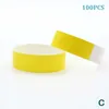 Décoration de fête 100pcs Bracelet en papier Synthétique Plastique Plastique Trous de bracelet Card Print Pattern
