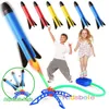 Kid Air Rocket Foot Pumper Launcher Toys Sport Game Game Jump Stomp Outdoor Child Play Set Toy Pressed Rocket Launchers Pedal Games 240514