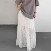 Skirts Y2K Pure White Fairycore Boho Floral Lace Maxi Women's Versatile Classic Semi Perspective Summer Sexy Holiday Outfits