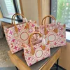 24ss Women Luxurys Designer Totes Bags Paintings Flower Leather Handbag Flowers Shouder Crossbody Handbags With Original Hardware Purse