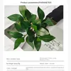 Flores decorativas de 30 cm de plantas artificiais eucalipto folhas verdes de bolota verde peperomia arbustos de alta qualidade ao ar livre