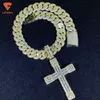 Mode smycken halsband hiphop passera diamanttestaren anpassad 25mm 7row s925 silver vvs moissanite miami kubansk länkkedja