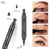 Qic qini kleur dubbele kopafdichting eyeliner pen waterdicht en niet -vlekkende driehoek vleugel staartafdichting eyeliner pen make -up