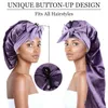 Personalize Long Satin Bonnets For Braids Locs Large Silky Hair Bonnet With Tie For Women Sleeping Add Curly Hair Bonnet 240507