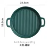 Plates Binaural Baking Dish Round Ceramic Dinner Cake Pans Cheese Tray Dishes Microwave Oven Plate Tableware