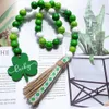 St.Patrick Tassels Farmhouse Easter Day With Rustic Country Wood Bead Boho Garlands For Tiered Tray Decor