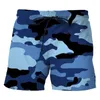 Shorts masculins Camouflage 3D Pantalons courts imprimés Board de sport en plein air Unisexe Fashion Casual Swimming Beach Trunks Vêtements