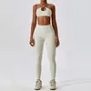 Ensembles actifs Vêtements de yoga Athletic Wear Women Sportswear High Waist Leggings et Top Two Piece Set Gym TrackSuit Fitness Tentime