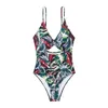 Swimwwear pour femmes Sexy Leopard Plaid Print Swimsuit en V Bikinis de couture One Piece Plus Taille pour les femmes Suspender Beach Bodys