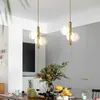 Nordic Pendant Light Glass Ball Planet Gold Art Creative Hanging Lighting Living Modern Restaurant Bar Bedroom Bedside Deco Lampe
