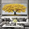 Large Size Gold Money Flower Tree Canvas Posters and Prints Nordic Art Plants Trees Wall Painting Decorations For Home Pictures