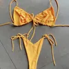 Swimons de maillots de bain pour femmes Bra G-strings Thongs bikini set à cravate latérale de maillot de bain enjolit