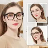 OCCI CHIARI Oversized Reading Glasses Women Large Frame Readers Stylish Presbyopic Eyeglasses Square Magnifier 240511