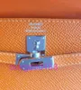 トップレディースデザイナーkoalieyバッグ小さなオレンジレザーバッグコレクタブル14 5 cm女性ハンドバッグクロスボディバッグ