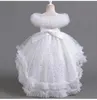 Mädchenkleider wunderschöne und elegante Schultermädchen flauschiges Hochzeitskleid für 4-12 Jahre alte Gastkleid für formales Weihnachtsessen Kleid Y240514 geeignet