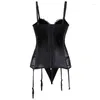 Bustiers corsets gothic noir faux cuir corset top tasse soutien
