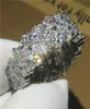 Ahandmade Eternity Jewelry 925 Sterling Silver Ring 5a Zircon CZ Stone Flower Shape Party Band de mariage Rings For Women Men9717161