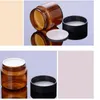Amber Pet Plastic Cosmetic Jars Face Face Hand Lotion Cream Bouteilles avec Black Vis Cap 60 ml 100ml 120 ml EJPOQ QOUCS
