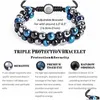 Bracelet de protection triple perlé 8 mm tigres de perles oeil noir obsidien hématite et traitement des femmes