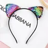 Mermaid Sequins Headbands Hairpin cat ear headband crown hair hoop bow hair sticks children birthday party show props Hair accessories