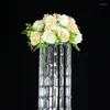 Candele Vasi d'argento Fiori di metallo Centrotavola da matrimonio Crystal Crystal Crystal Event Decorazione per la casa con piombo 10 pezzi/