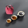 Tee -Sets Keramik Yaobian Travel Tee Set gehören 1 Topf 2 Tasse hochwertige elegante Gaiwan Schöne Easy Teekannenkessel Teaset