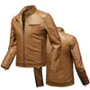 Jaquetas de jaquetas masculinas Spring Spring Autumn Zipper Top Top Motorcycle Costume Plus Tamanho 3xl 4xl Casaco Stand Up Collar Streetwear